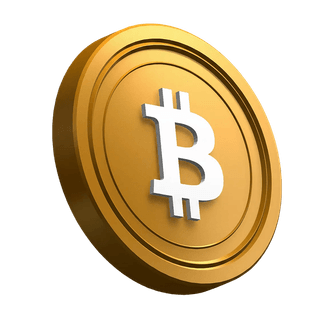 Bitcoin-mynt (BTC) som lutar i hero-sektionens design