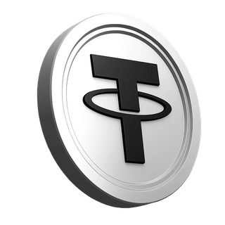 Illustration med Tether USDT-mynt i plattformens informationssektion
